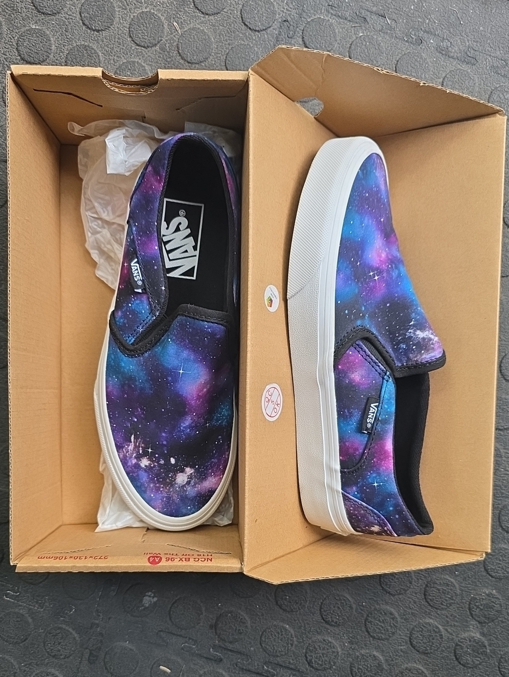 Vans Slip-On Sneakers in Purple and Blue Galaxy Print